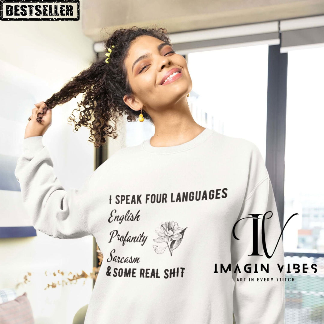 4-Lingual Master: Sarcastic & Comfy Sweatshirt Sweatshirt Printify
