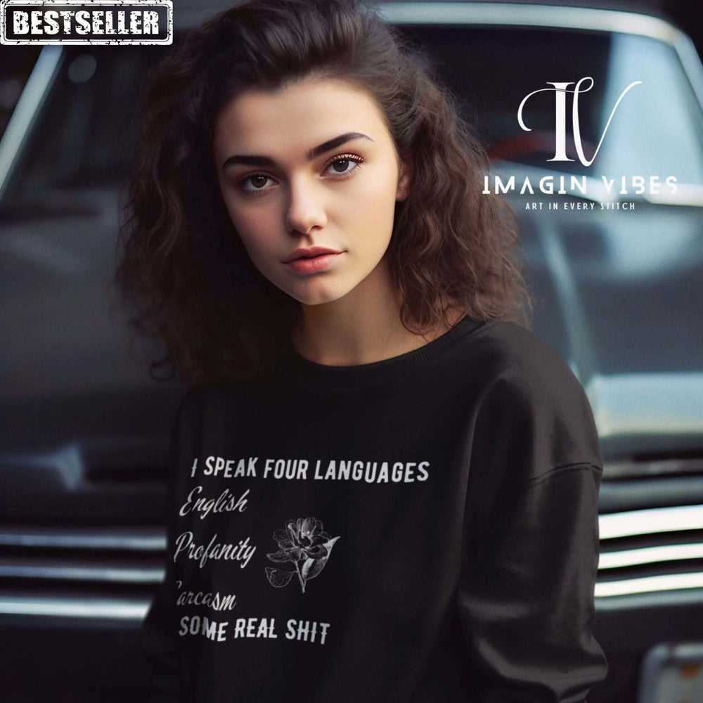 4-Lingual Master: Sarcastic & Comfy Sweatshirt Sweatshirt Printify