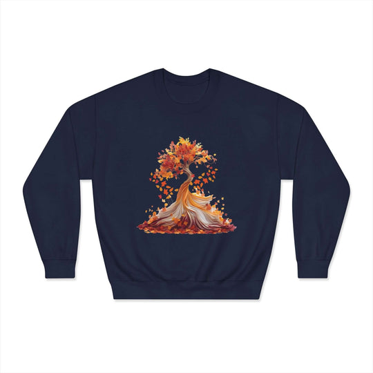 Autumn Tree Serenity Sweatshirt Sweatshirt Printify Navy S