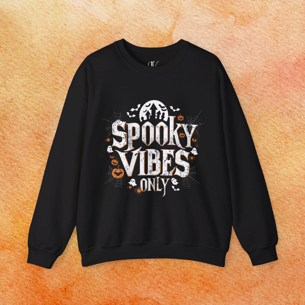 Spooky Vibes Only Halloween Sweatshirt Sweatshirt Printify S Black
