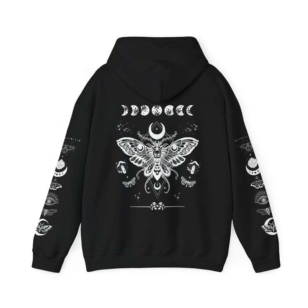 Mystical Moth Hoodie for Bohemian Aesthetic Hoodie Printify