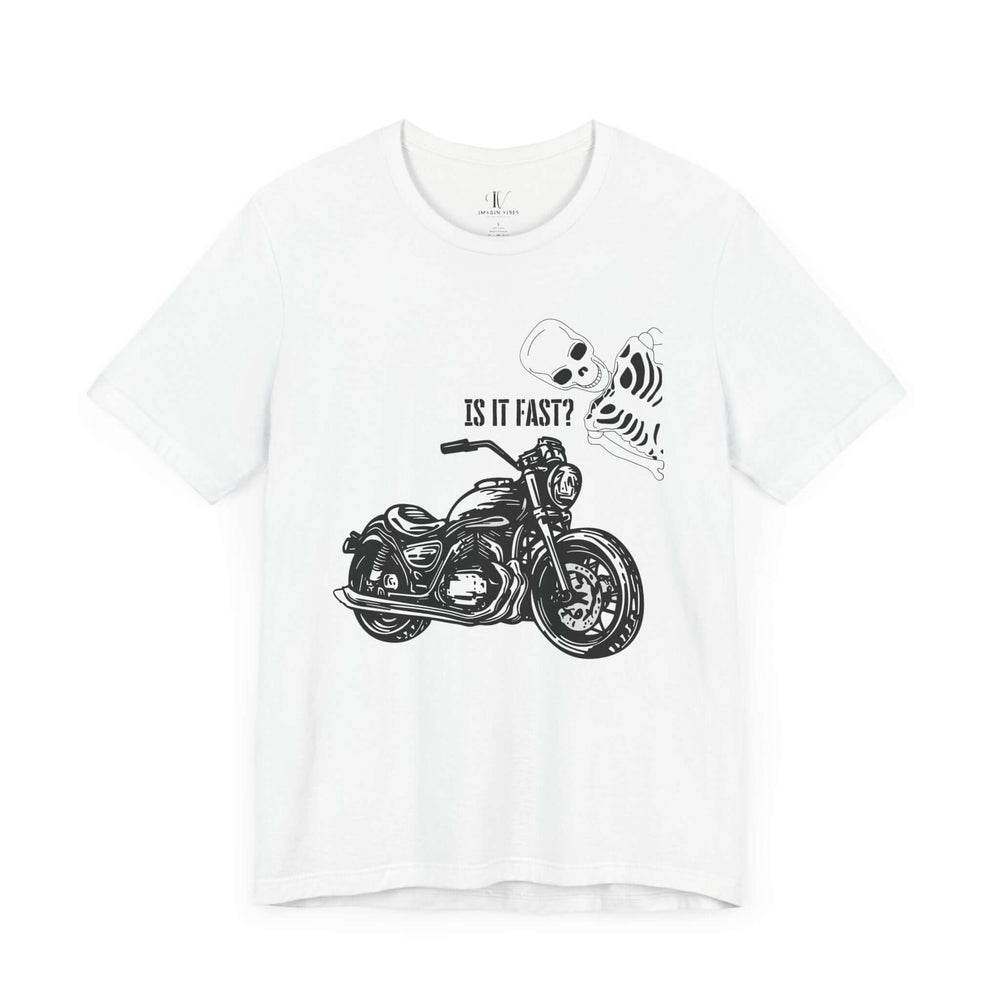 Motorcycle Tee with Skeleton - Unisex Shirt T-Shirt Printify White XS