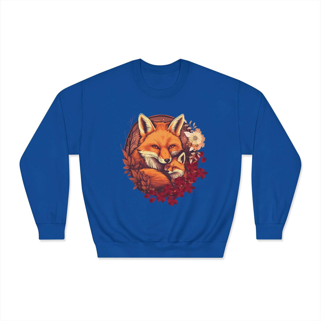 Foxes Nature-Inspired Crewneck Sweatshirt Sweatshirt Printify Royal S