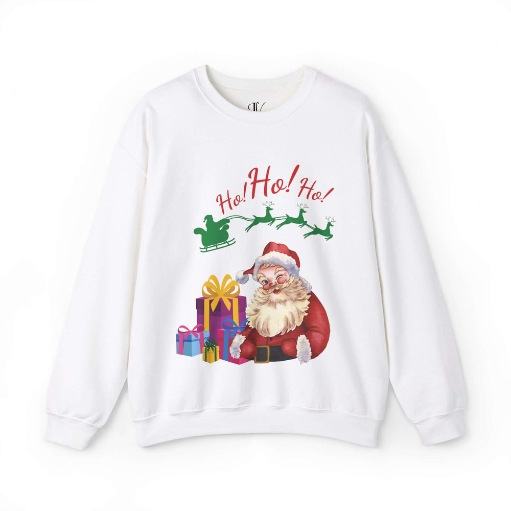Vintage Christmas Crewneck Sweatshirt Sweatshirt Printify S White