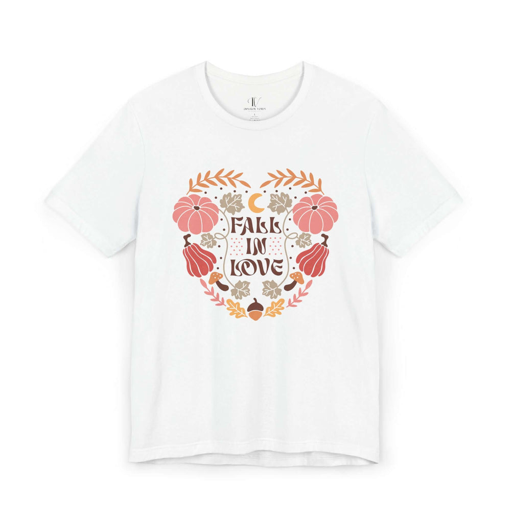 Fall in Love: Autumn Boho T-Shirt T-Shirt Printify White XS