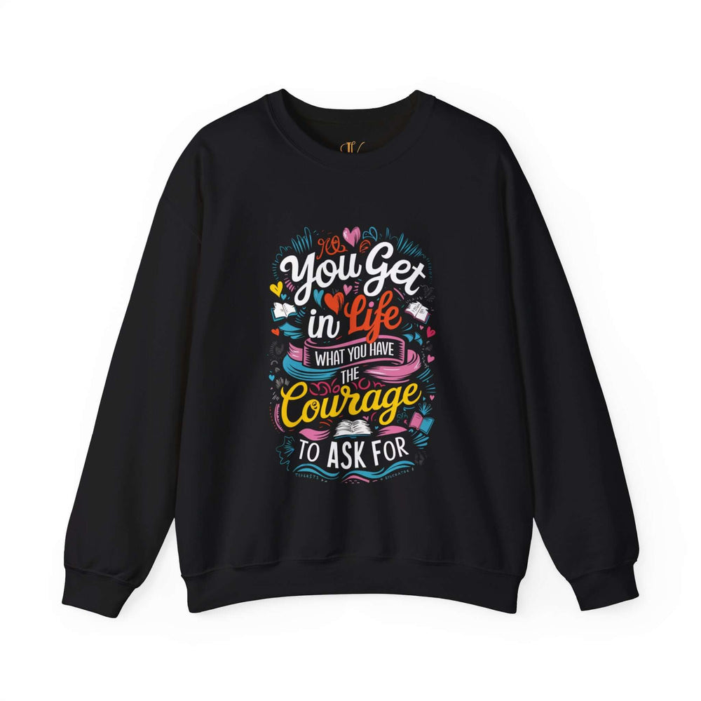 Motivational Quote Crewneck Sweatshirt Sweatshirt Printify S Black