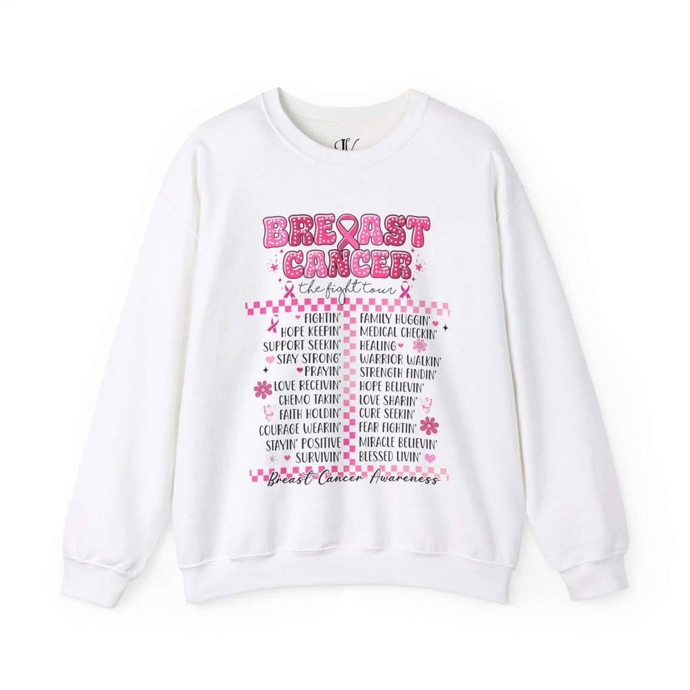 Breast Cancer Awareness Tour Sweatshirt Sweatshirt Printify S White