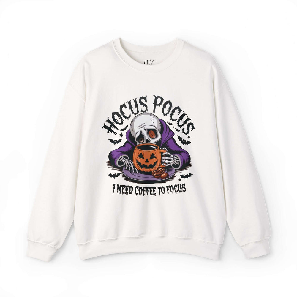 Hocus Pocus Coffee: Halloween Sweatshirt Sweatshirt Printify S White