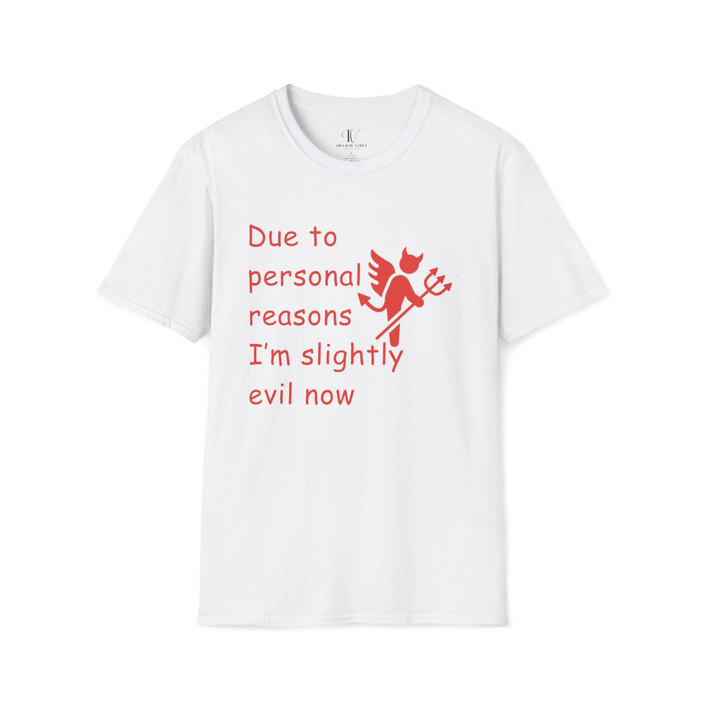Evil Humor Unisex T-Shirt with Devil Icon T-Shirt Printify White XS