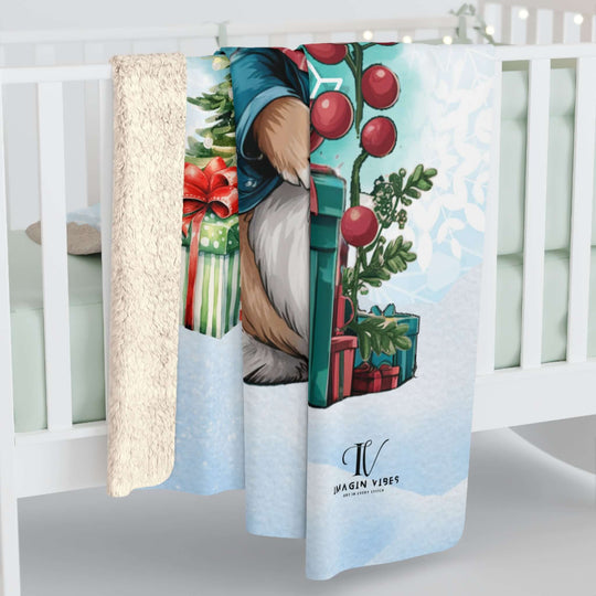 Sherpa Fleece Blanket Winter Bunny Christmas Home Decor Printify