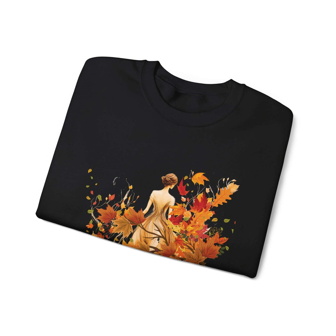 Autumn Woman Crewneck Sweatshirt Sweatshirt Printify