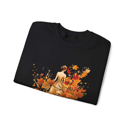 Autumn Woman Crewneck Sweatshirt Sweatshirt Printify