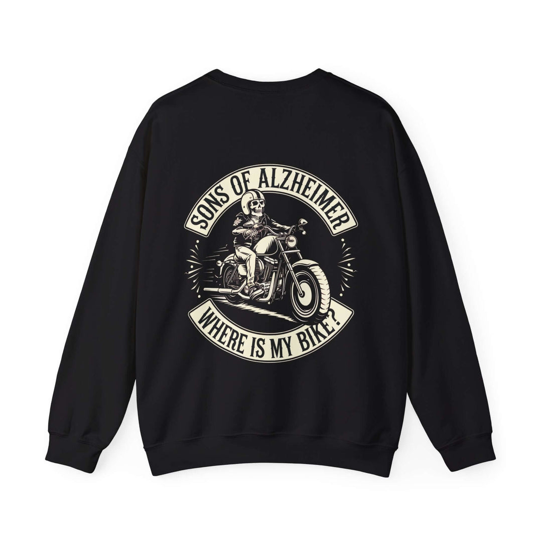 Biker Sweatshirt Sons of Alzheimer Where is My Bike Sweatshirt Printify