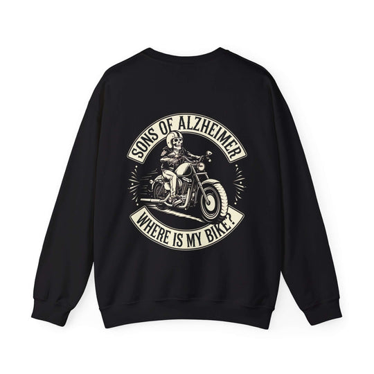Biker Sweatshirt Sons of Alzheimer Where is My Bike Sweatshirt Printify