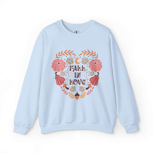 Fall in Love: Autumn Boho Sweatshirt Sweatshirt Printify S Light Blue