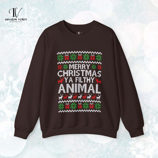 Christmas Movie Quote Sweatshirt Sweatshirt Printify S Dark Chocolate