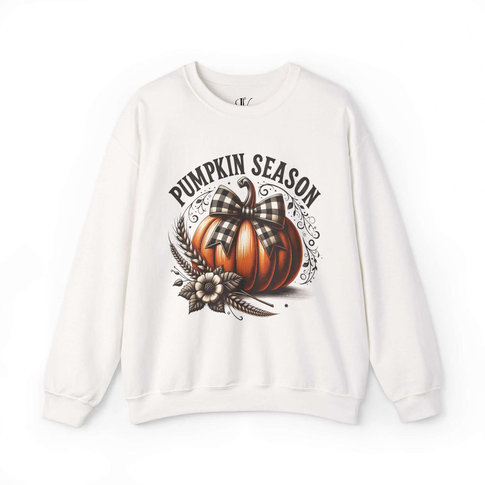 Pumpkin Season: Coquette Fall Sweatshirt Sweatshirt Printify S White