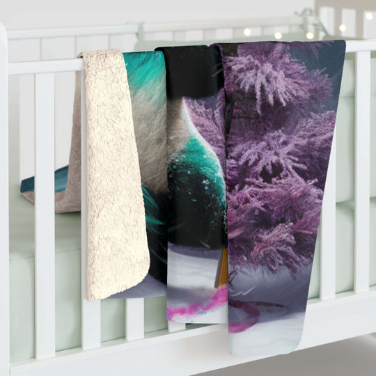 Sherpa Fleece Blanket - Dancing Panda Christmas Home Decor Printify