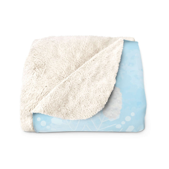 Sherpa Blanket Winter Bunny Watercolor Style Home Decor Printify