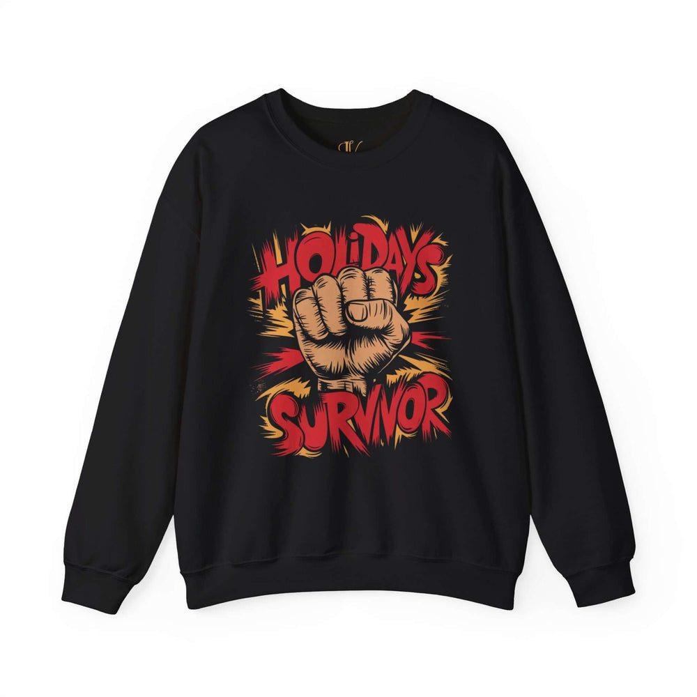 Holidays Survivor Sweatshirt Sweatshirt Printify S Black