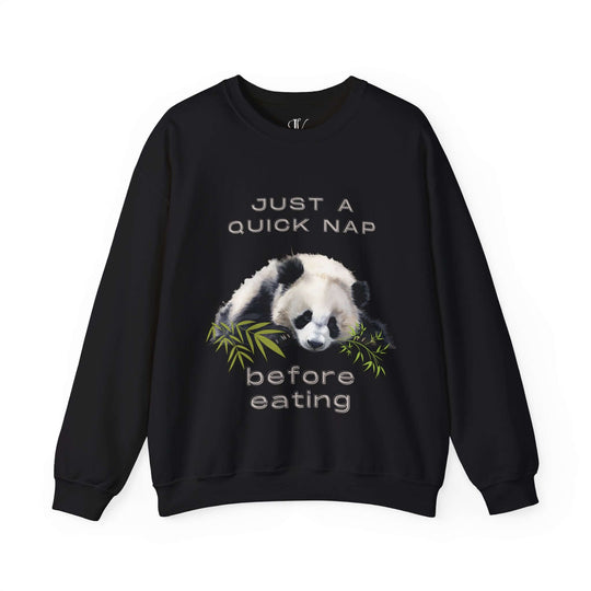 Sleeping Panda Sweatshirt - Just a Quick Nap Before Eating Sweatshirt Printify Black S