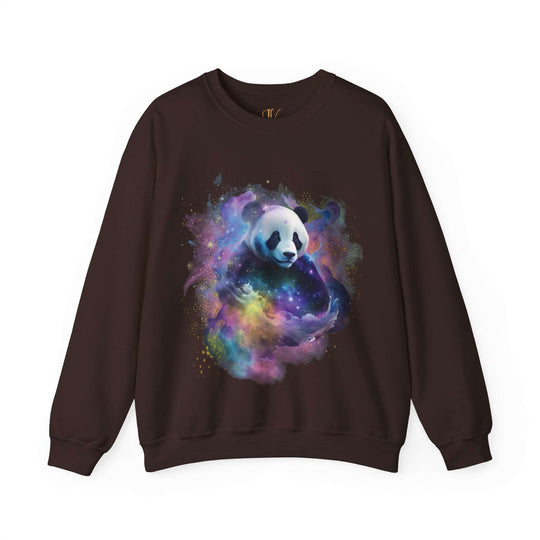 Space Panda Sweatshirt Sweatshirt Printify S Dark Chocolate