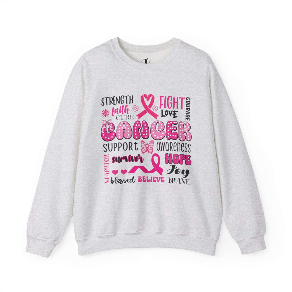 Breast Cancer Awareness Quotes Sweatshirt Sweatshirt Printify S Ash