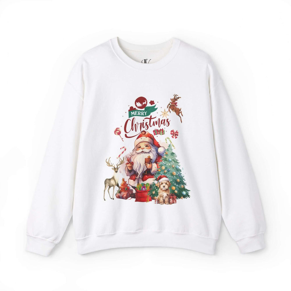 Classic Merry Christmas Sweatshirt Sweatshirt Printify S White