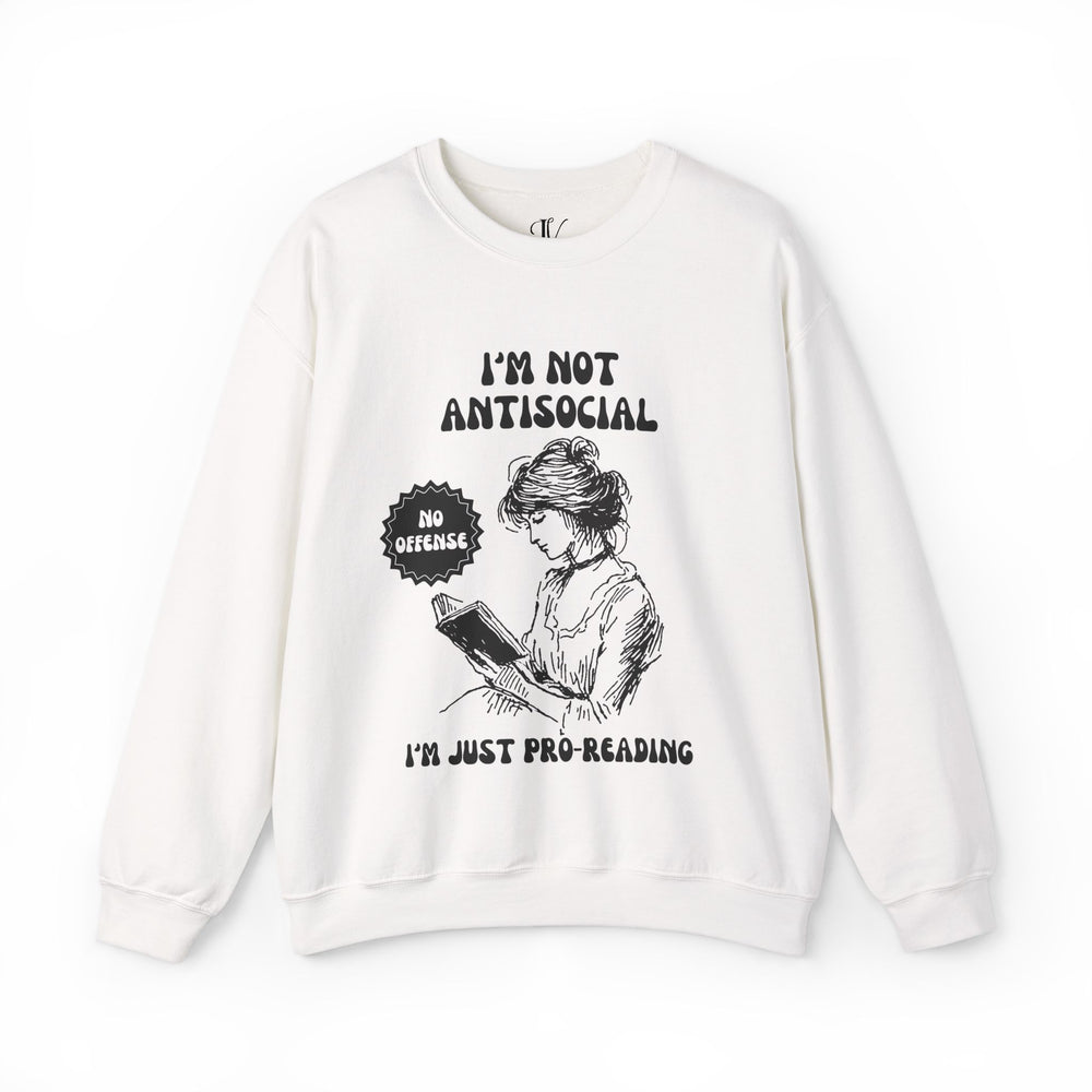 Humorous Literary Reading Woman Unisex Sweatshirt Sweatshirt Printify S White
