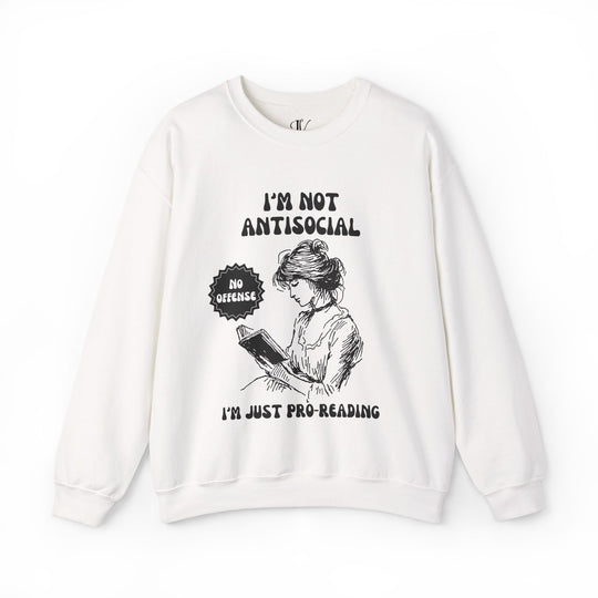 Humorous Literary Reading Woman Unisex Sweatshirt Sweatshirt Printify S White