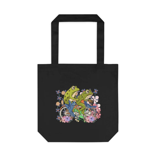 Aesthetic Frog Tote Bag Bags Printify One size Black