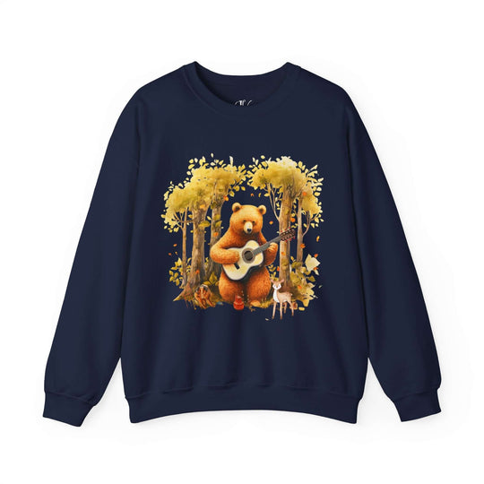 Bear Whimsical Crewneck Sweatshirt Sweatshirt Printify Navy S