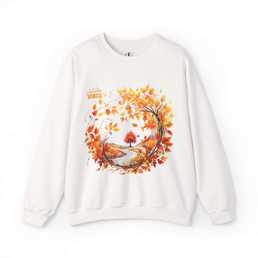 Autumn Vibes Crewneck Sweatshirt Sweatshirt Printify S White