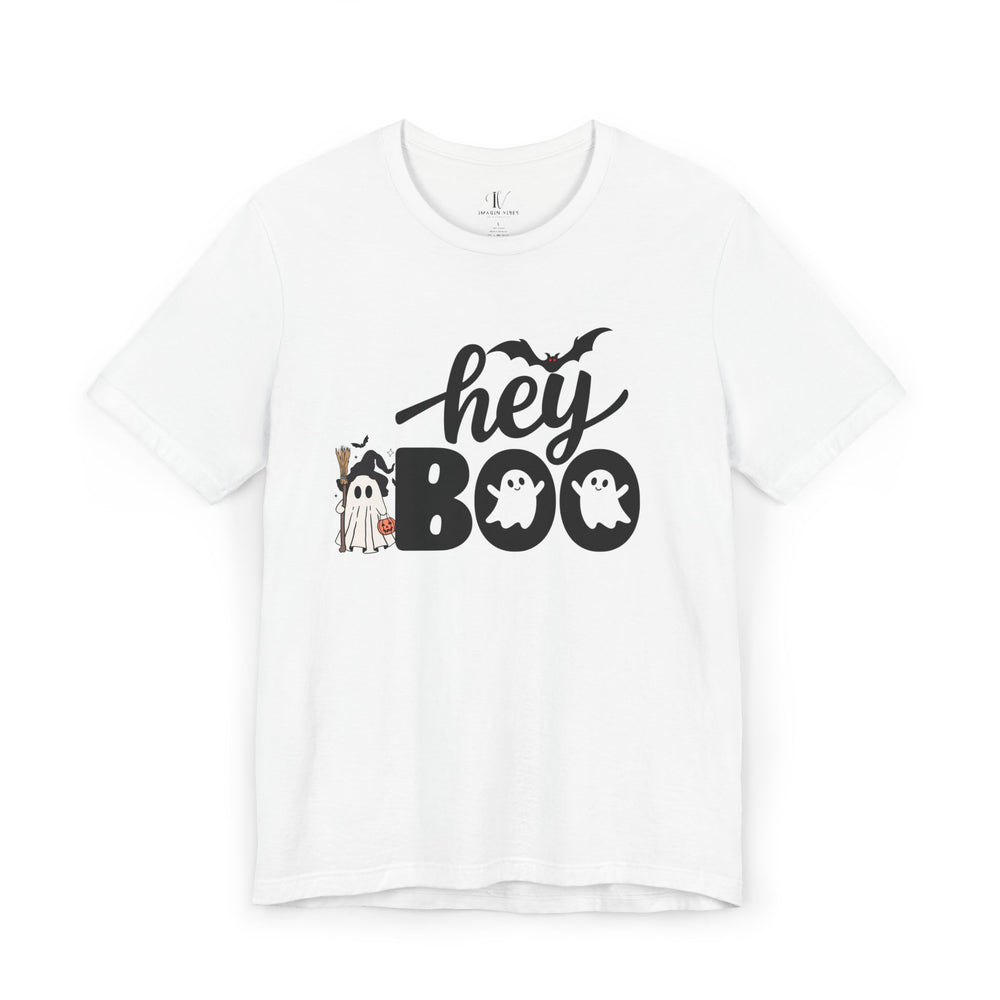 Hey Boo Halloween T-Shirt T-Shirt Printify White XS