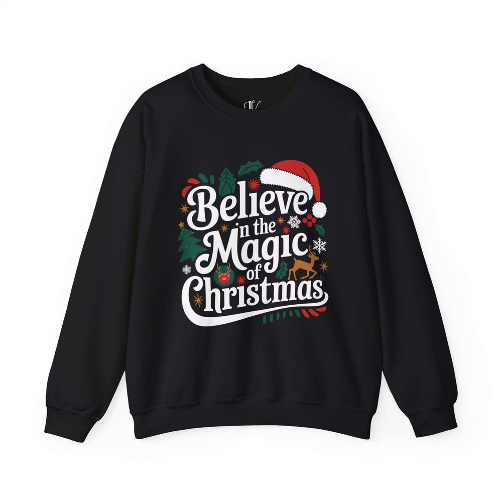 Christmas Magic Sweatshirt Sweatshirt Printify S Black