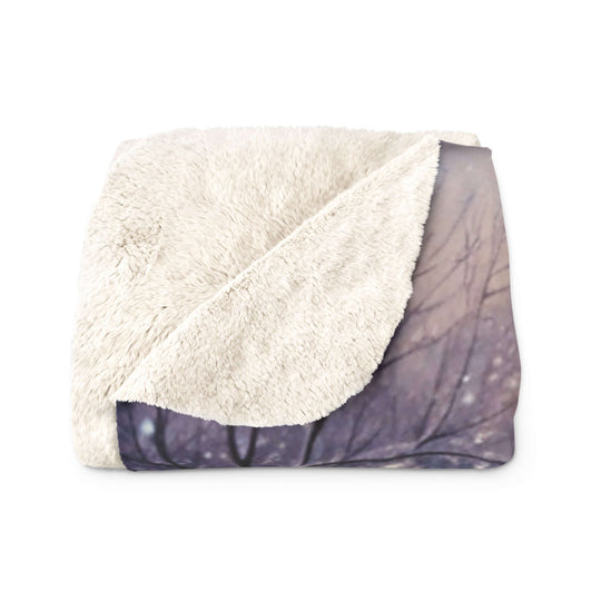 Sherpa Fleece Blanket - Cozy Christmas Village Home Decor Printify