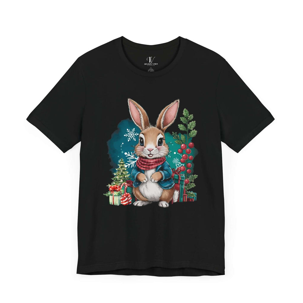 Bunny Holiday Tee T-Shirt Printify Black XS