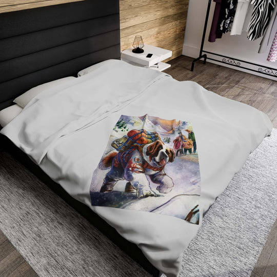 Plush Blanket - Adventurous Saint Bernard All Over Prints Printify