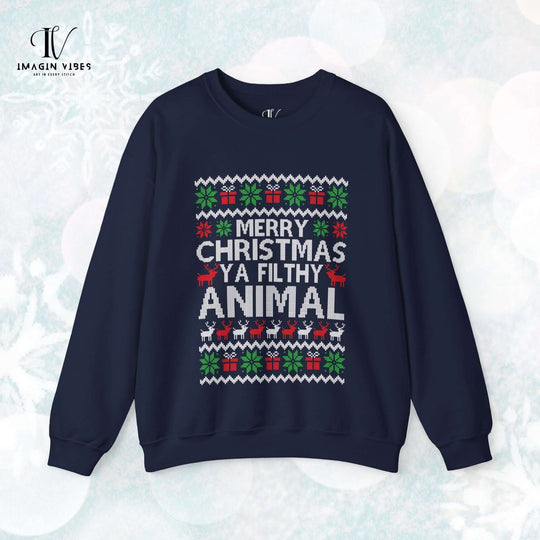 Christmas Movie Quote Sweatshirt Sweatshirt Printify S Navy