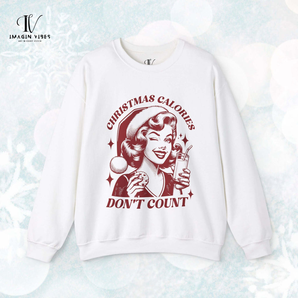 Christmas Calories Don't Count Sweatshirt Sweatshirt Printify S White