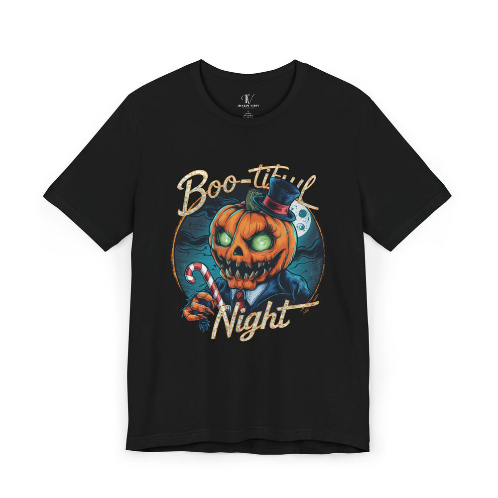 Boo-tiful Night: Pumpkin Creature Halloween T-Shirt T-Shirt Printify Black XS