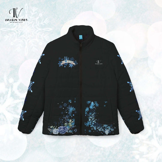 Snowflakes and Chill Puffer Jacket All Over Prints Printify XS
