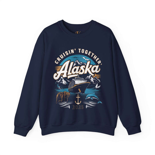 Alaskan Cruise Sweatshirt - 'Cruisin' Together, Alaska 2025' Sweatshirt Printify S Navy