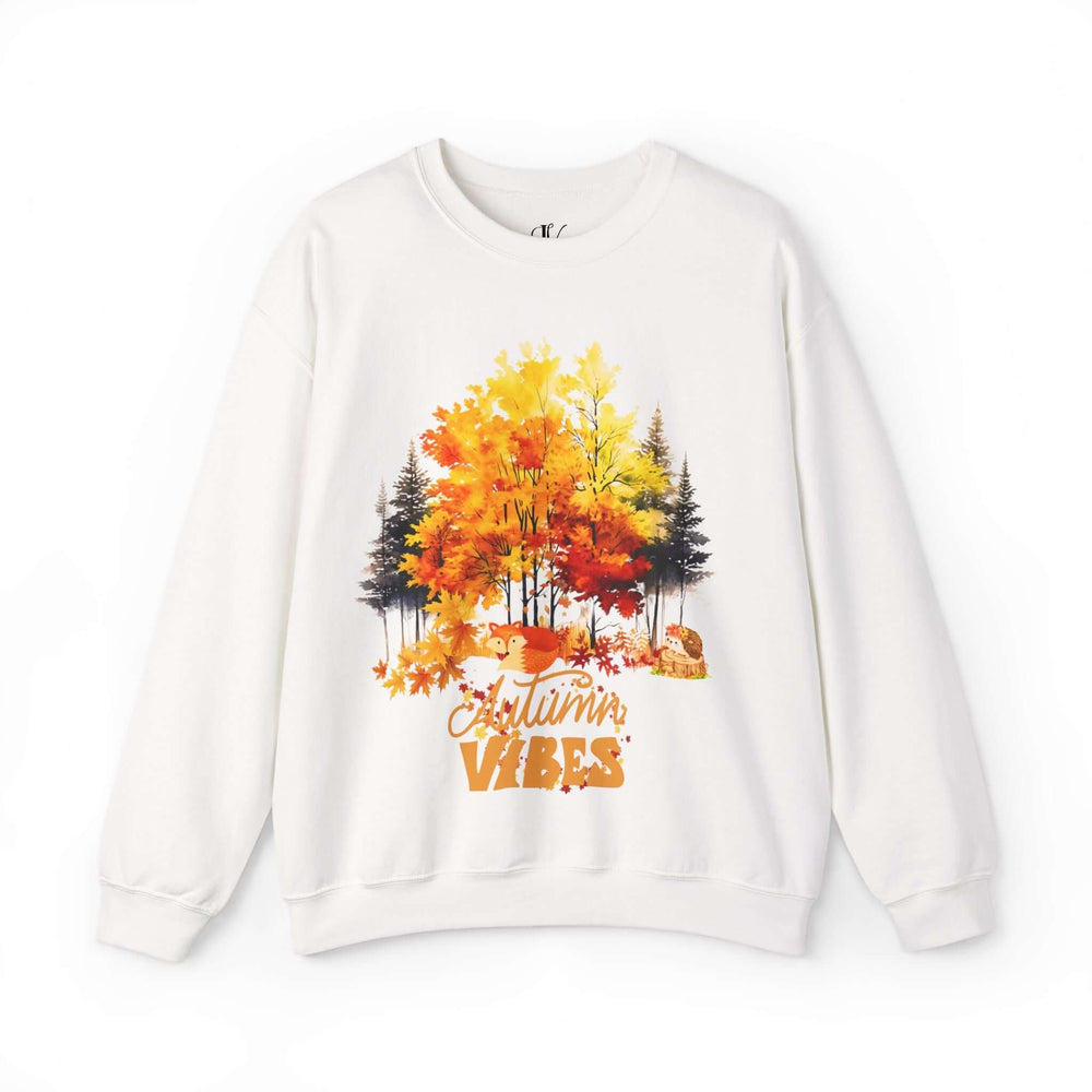Autumn Tree Crewneck Sweatshirt Sweatshirt Printify S White