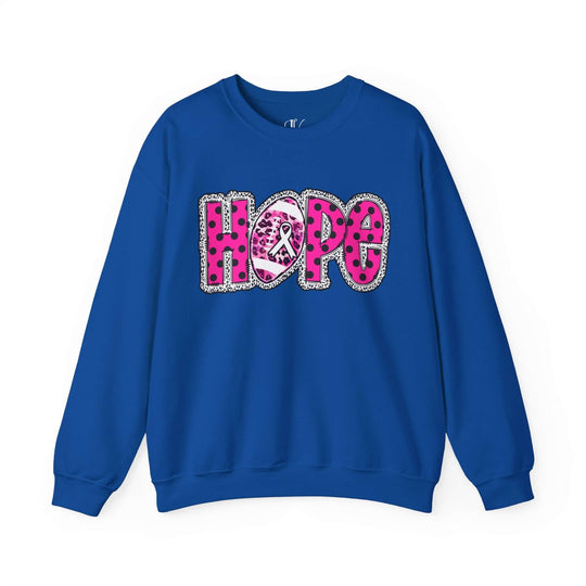 Hope Breast Cancer Football Sweatshirt Sweatshirt Printify S Royal