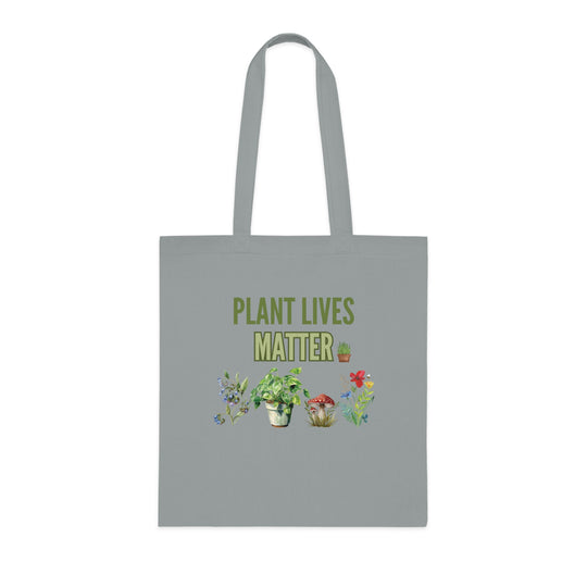 Plant Tote Bag - 'PLANT LIVES MATTER' Nature-Inspired Bags Printify One size Grey