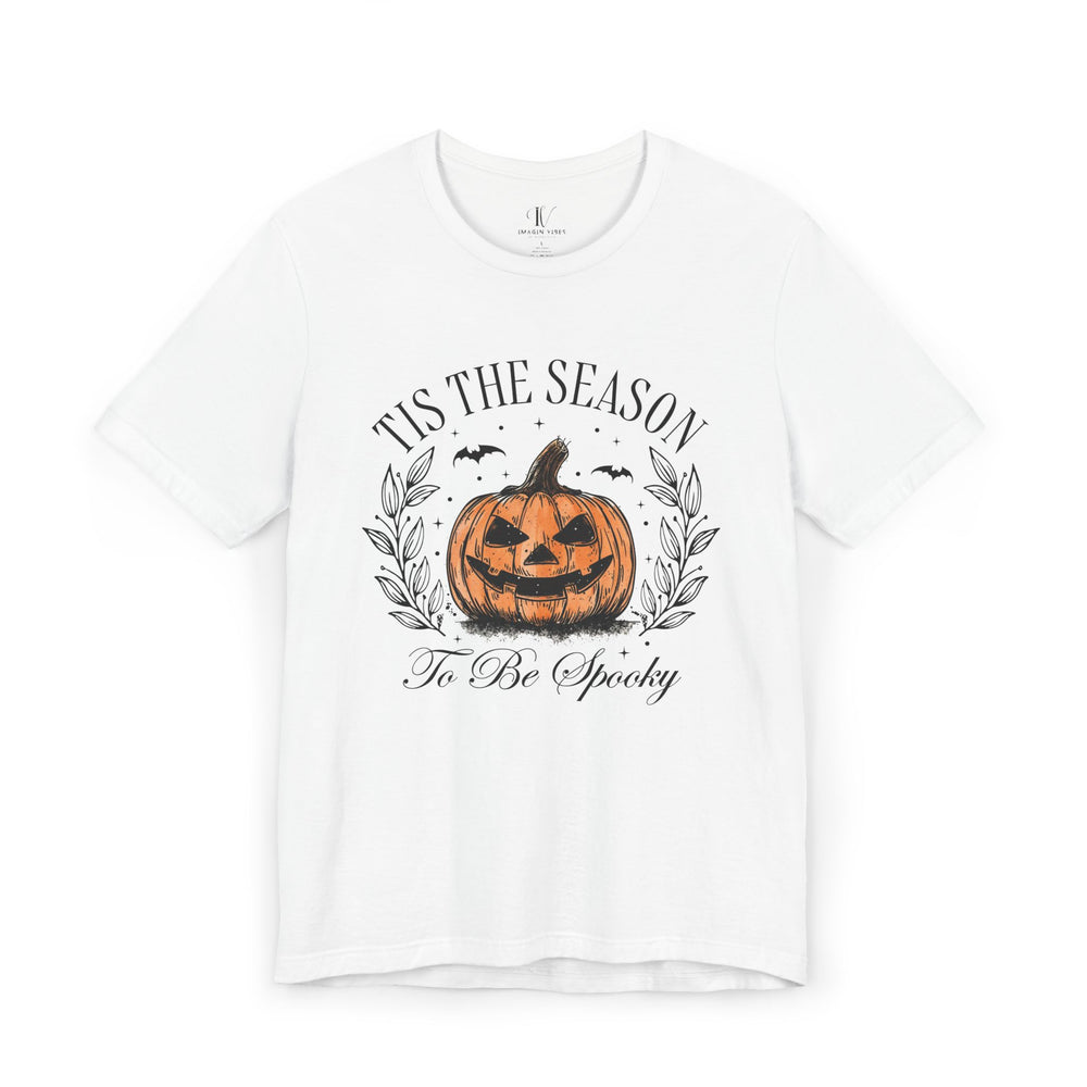 Tis the Season to Be Spooky: Pumpkin Halloween Tee T-Shirt Printify White XS
