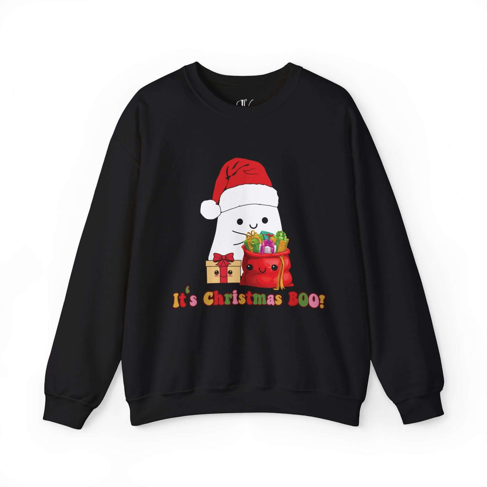 Christmas Halloween Ghost Blend Sweatshirt Sweatshirt Printify S Black