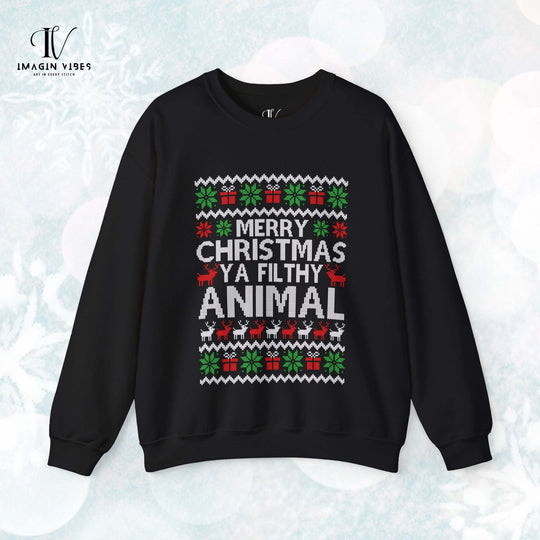 Christmas Movie Quote Sweatshirt Sweatshirt Printify S Black
