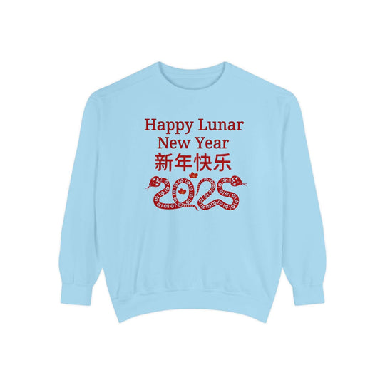 Lunar New Year Sweatshirt with Snake 2025 Sweatshirt Printify Chambray S